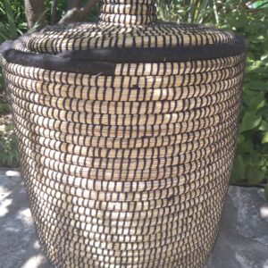 Corbeille doum brodée Noir XL