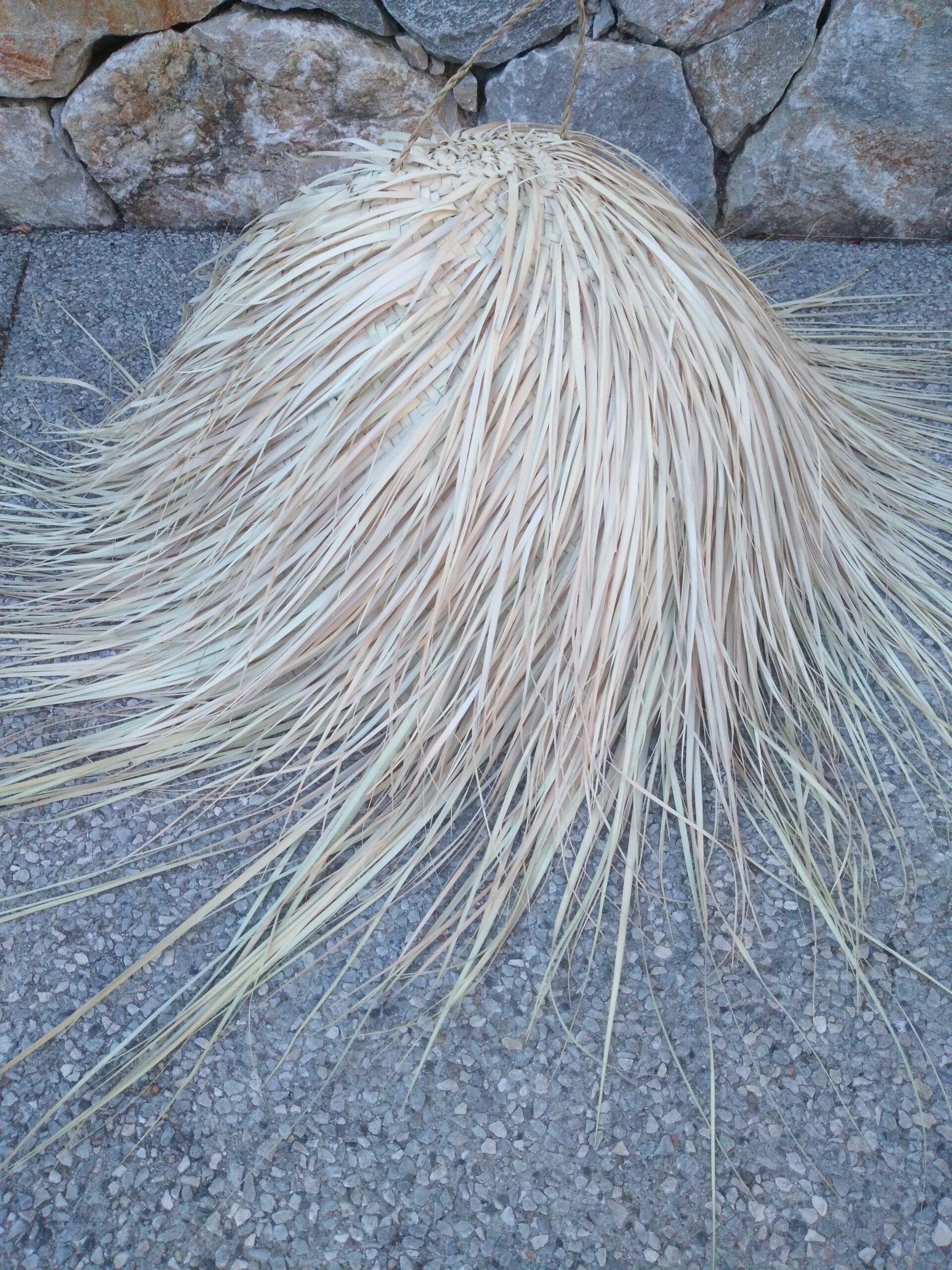 suspension palmier artisanale Suspension bohème grand diamètre 70cm.