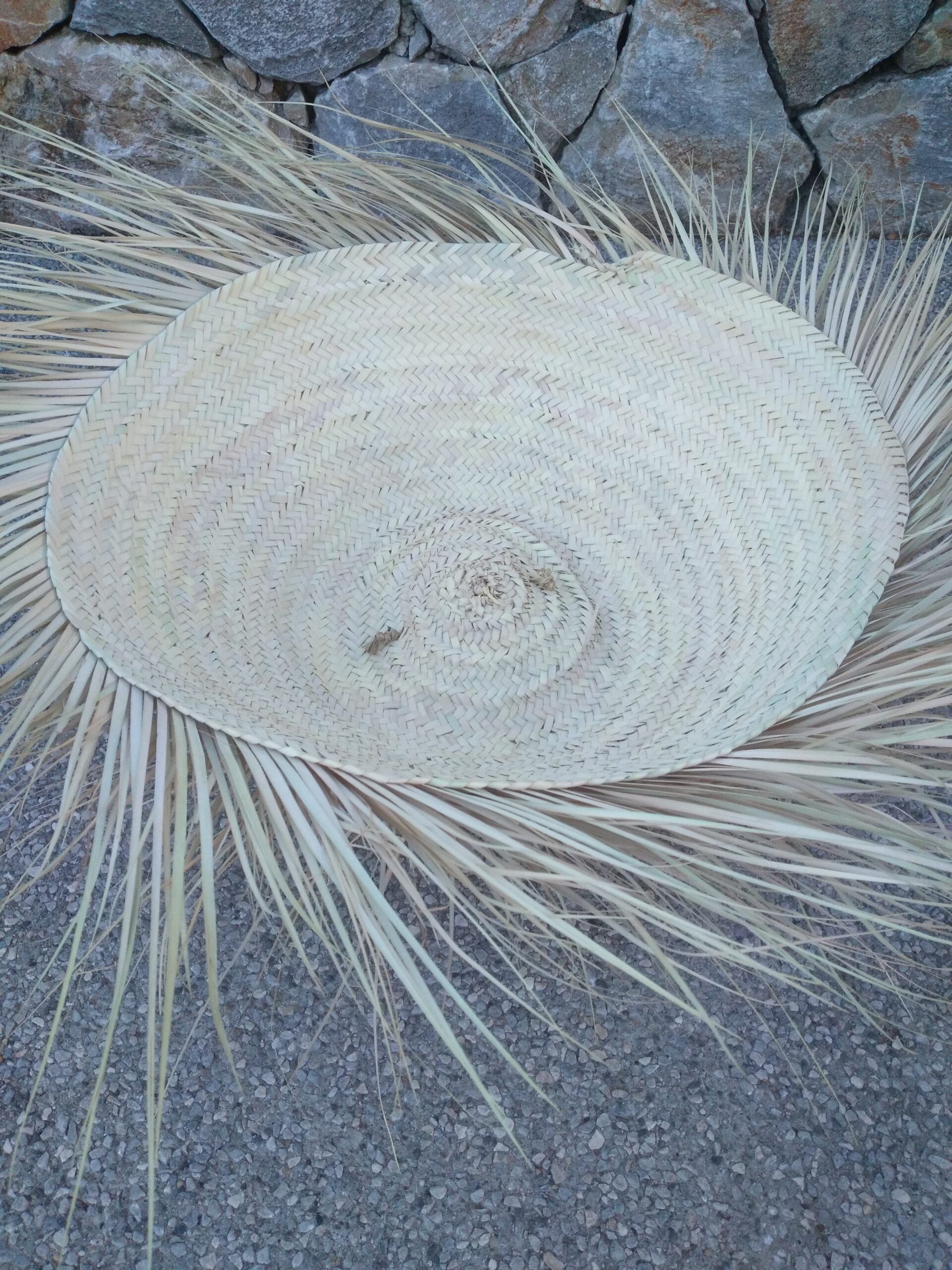 suspension palmier artisanale Suspension bohème grand diamètre 70cm.