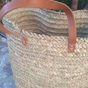 Panier anse en cuir
