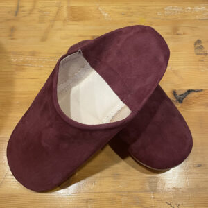 babouches veau velours bordeaux