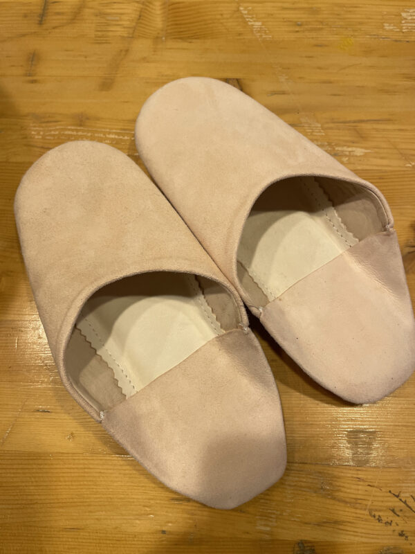 babouches femme rose pale