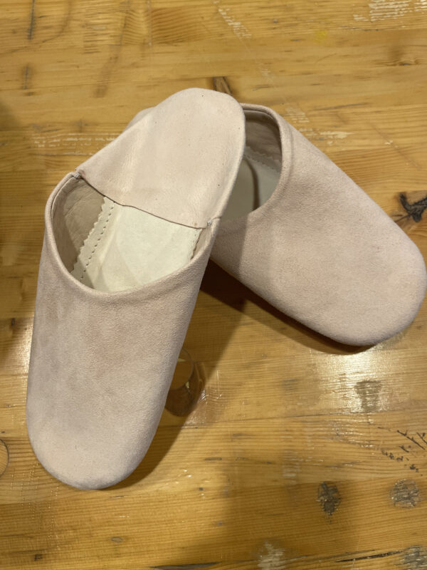 babouches femme rose pale paire