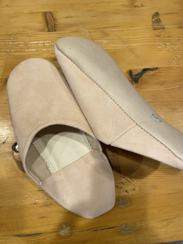 babouches femme rose pale paire