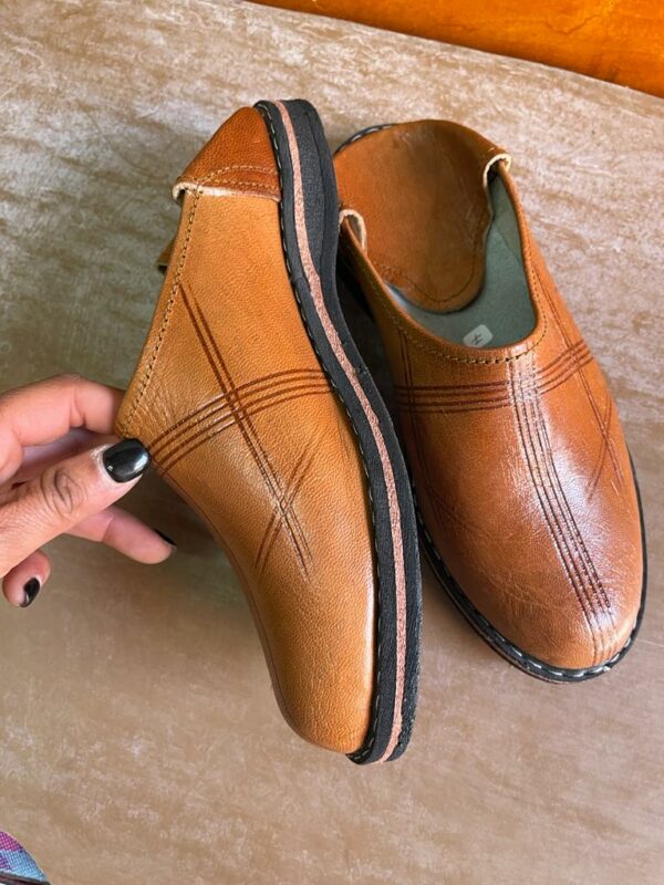 babouche cuir naturel semelle pneu recyclé