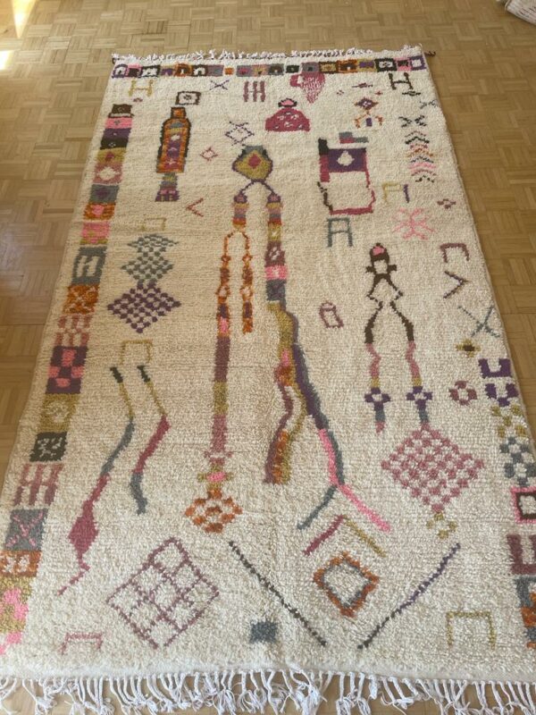 Tapis Azilal motif multicolores