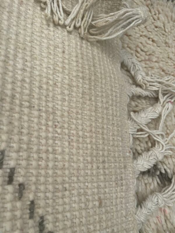 Tapis marocain Beni-Ouarain écru et losanges gris
