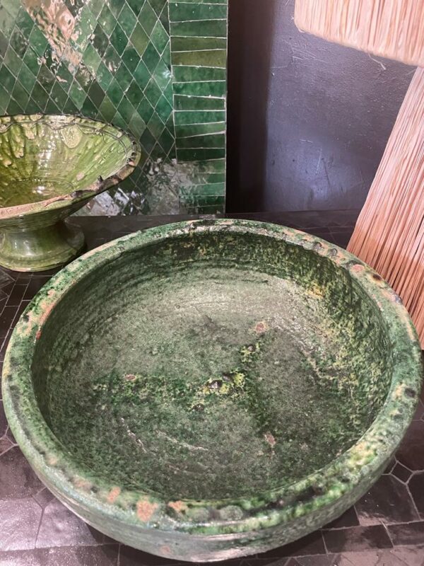 Grand plat brut de Tamegroute xl - Artisanat marocain | Cely
