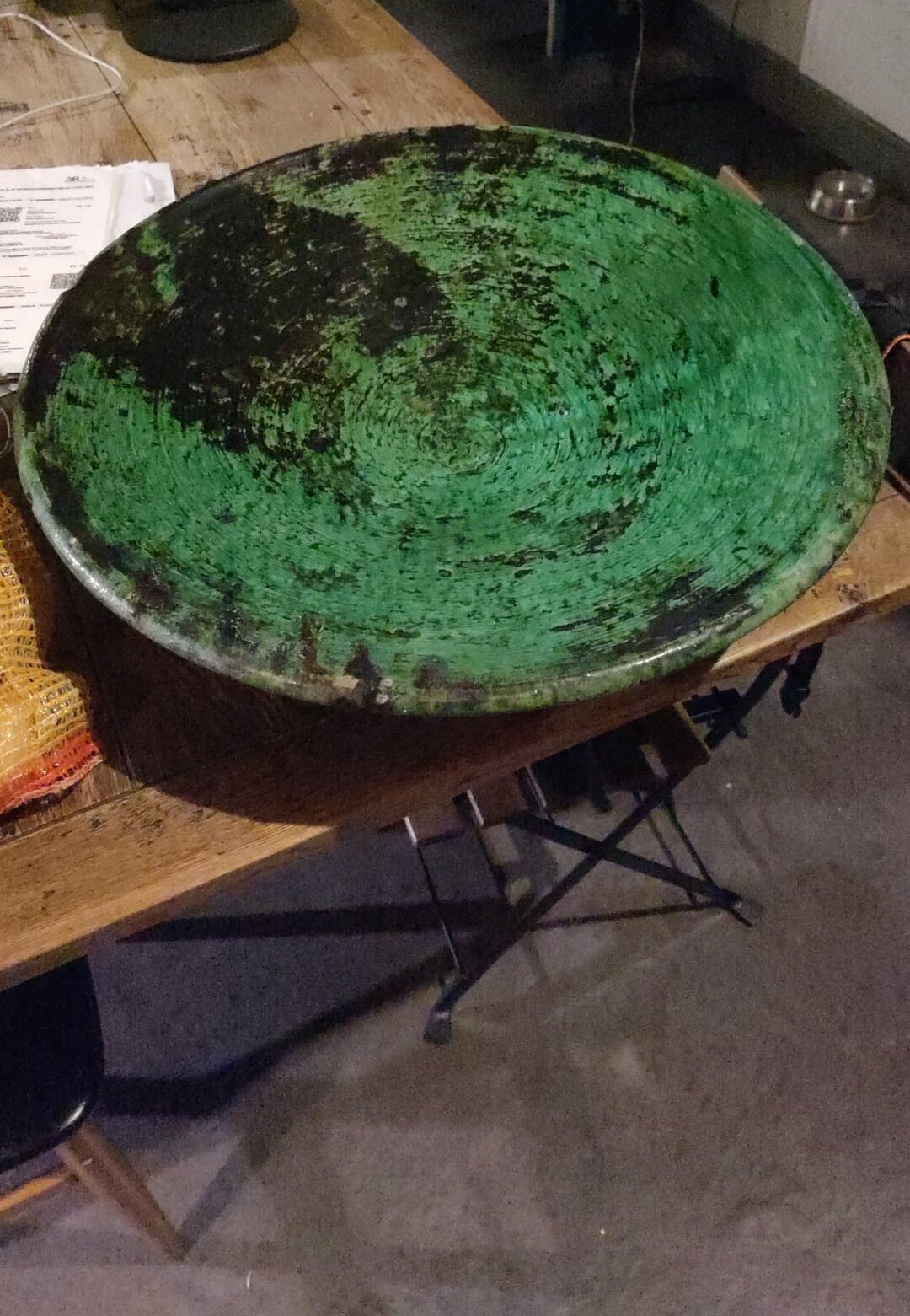 grand plat Tamegroute vert 60 cm Grand plat de Tamegroute verte 60 cm