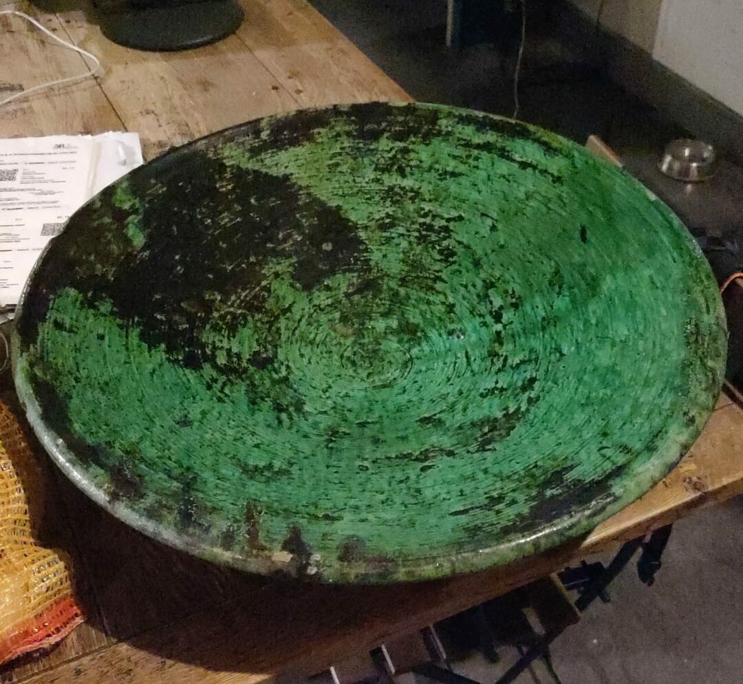 Grand plat de Tamegroute verte 60 cm