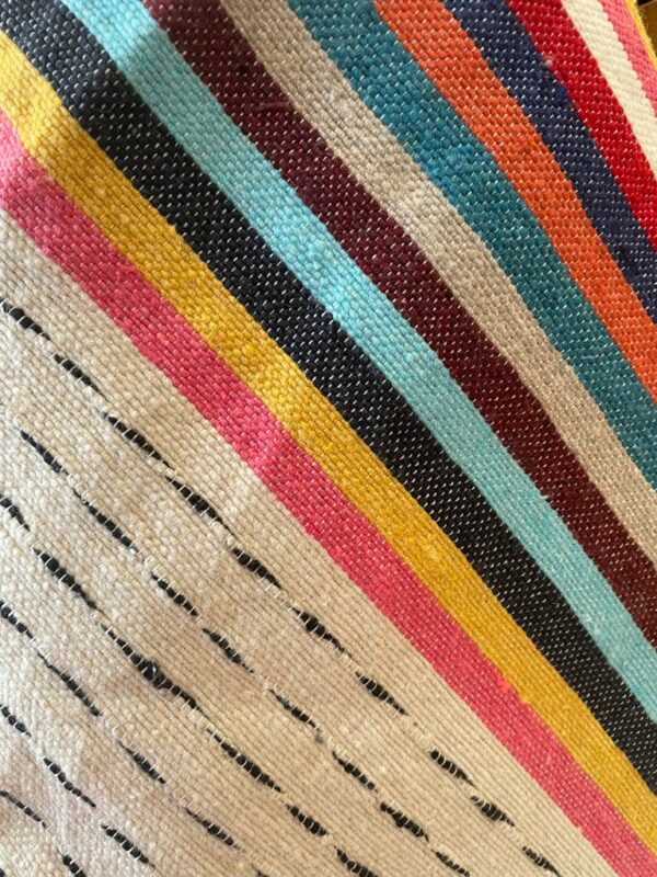 Plaid en coton rayer multicolores.