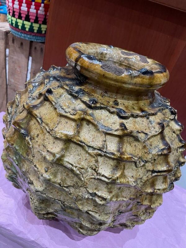 Photo d'une poterie de Tamegroute cactus.