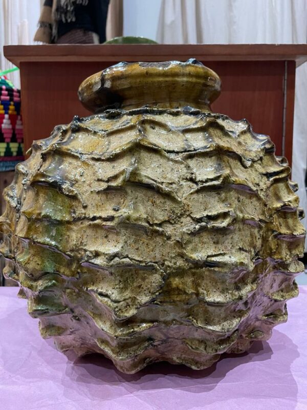 Photo d'une poterie de Tamegroute cactus.