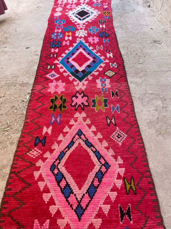 Tapis Vintage Laine, couloir Rose.