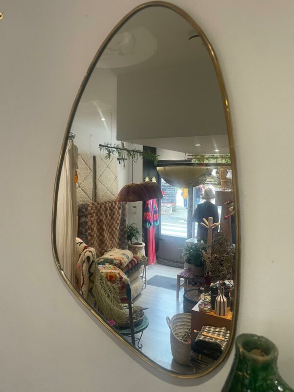 Miroir en laiton doré, artisanat marocain.