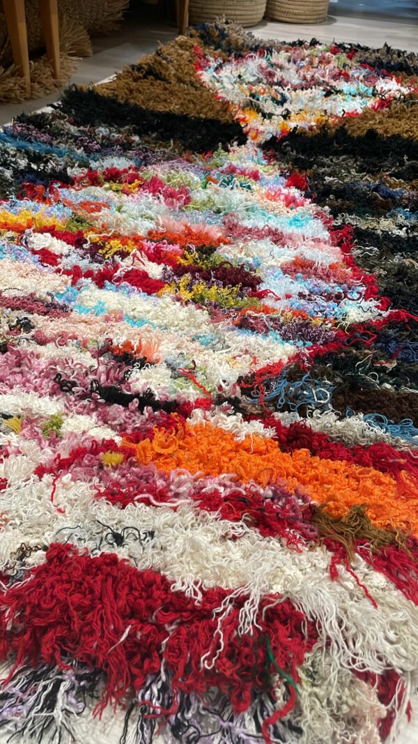 Photo d'un tapis Boucherouite berbère.