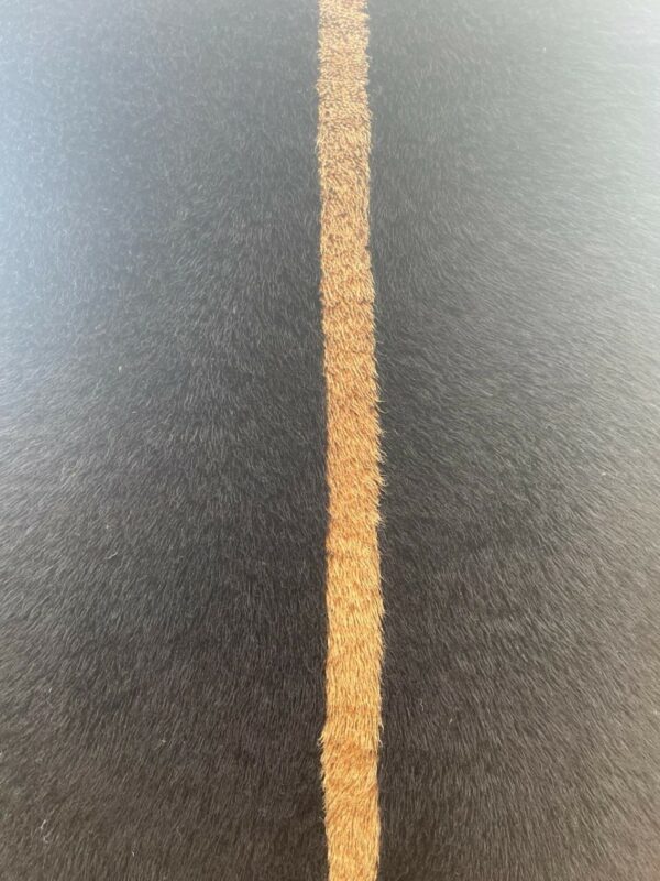 Tapis Mrirt collection "graphique" Noir et ligne centrale couleur caramel.