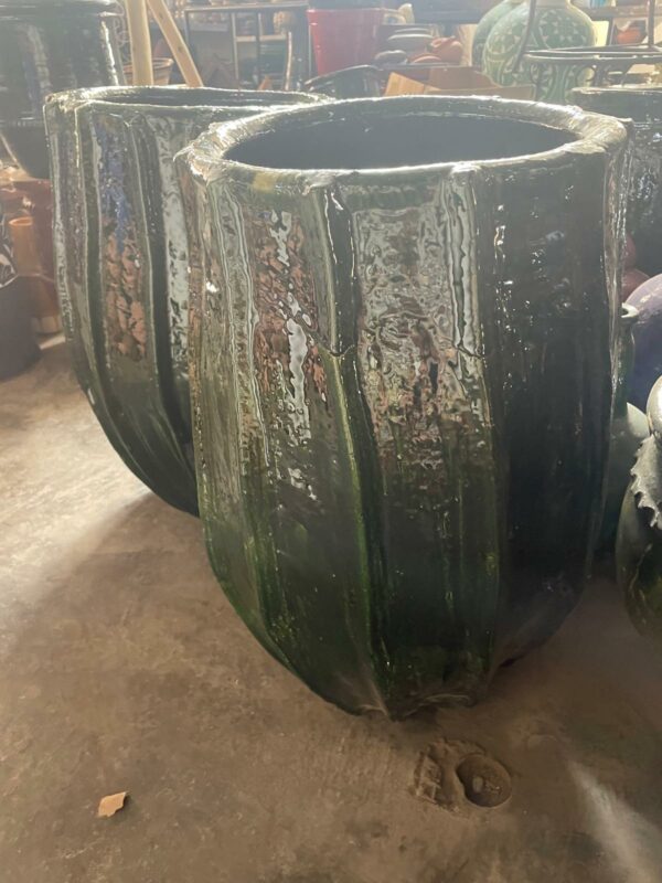 Jarre verte poterie de Tamegroute.