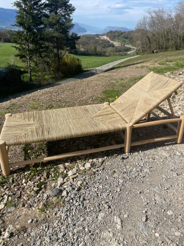 Chaise longue en corde naturelle - Artisanat marocain.
