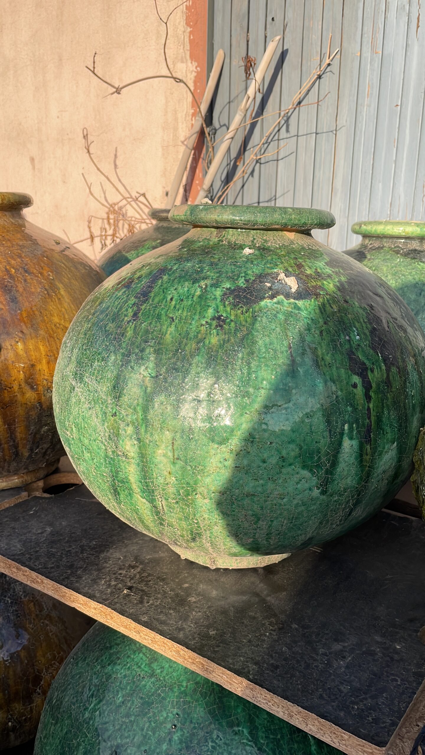 TAMEGROUTE BOULE lisse verte (3) Poterie marocain ville de Tamegroute - artisanat marocain | Cely