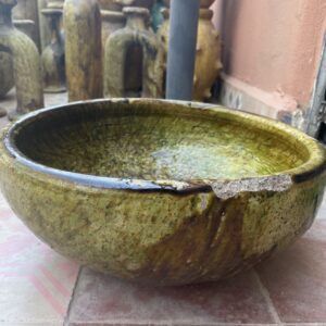 Poterie ocre jaune de Tamegroute | gros plat xxl.