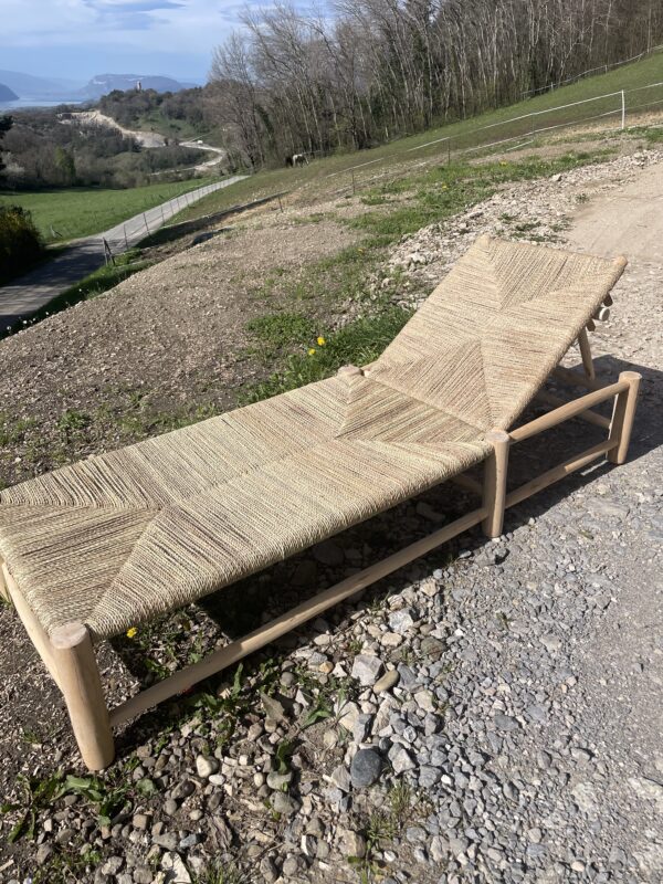 Chaise longue en corde naturelle - tressé à la main