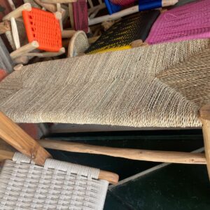 Banc en corde naturelle et bois. Artisanat mariocain 100x40.