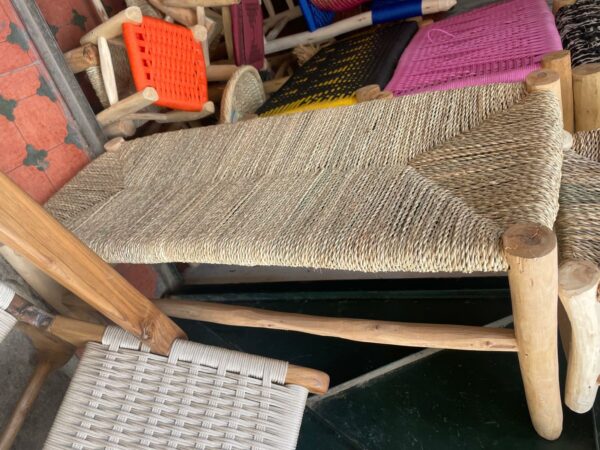 Banc en corde naturelle et bois. Artisanat mariocain 100x40.