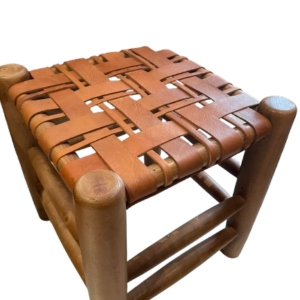 tabouret en tressage cuir