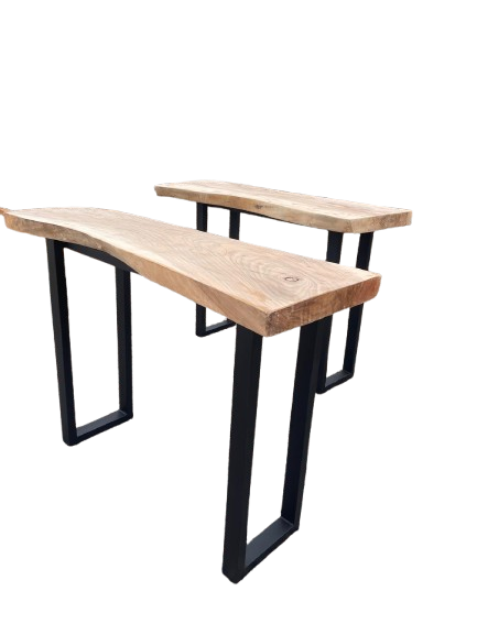 Console planche bois brute.