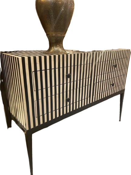 Console ou commode noir et blanc