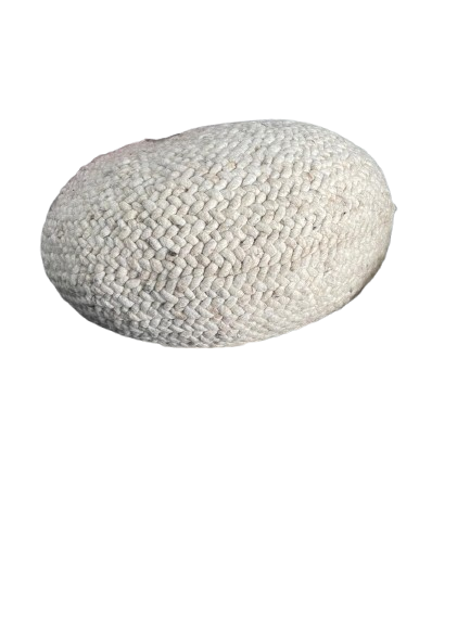 Pouf galet blanc.