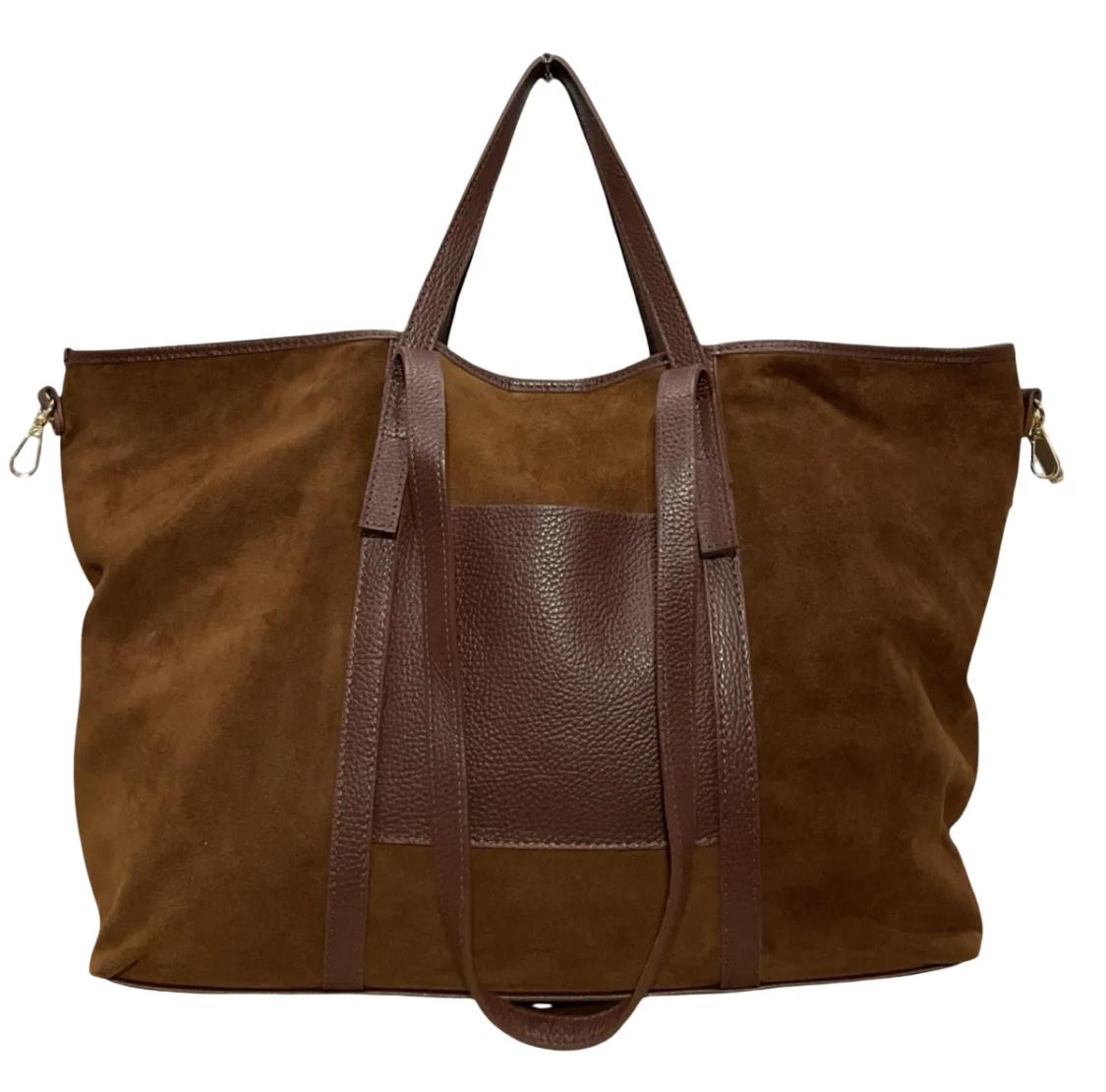 Sacencuirweekend_1 Sac cabas en cuir couleur cognac.