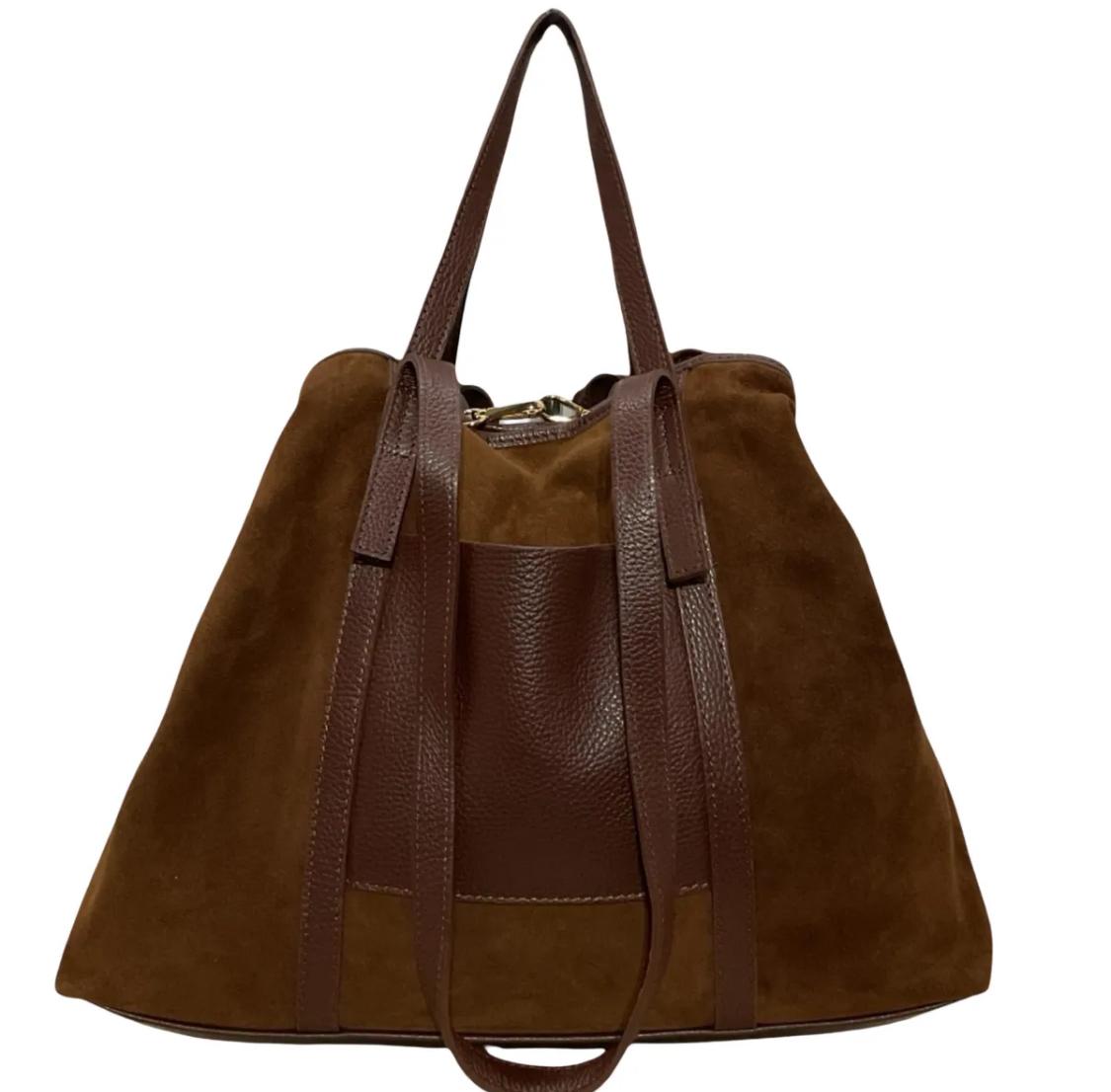 Sacencuirweekend Sac cabas en cuir couleur cognac.