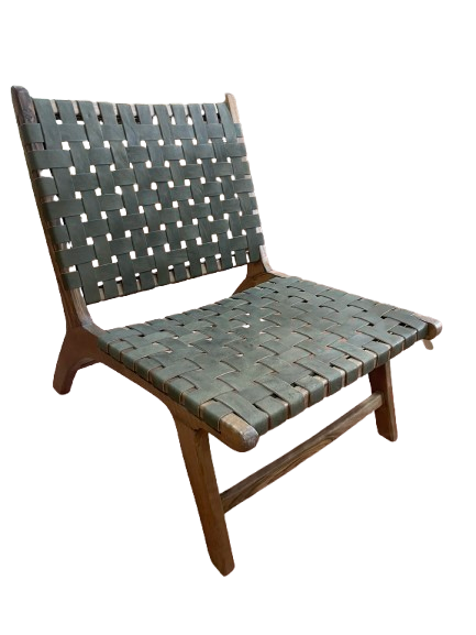 fauteuil_tressé_en_cuir_kaki_et_noyer-removebg-preview fauteuil en noyer tressage en cuir kaki.