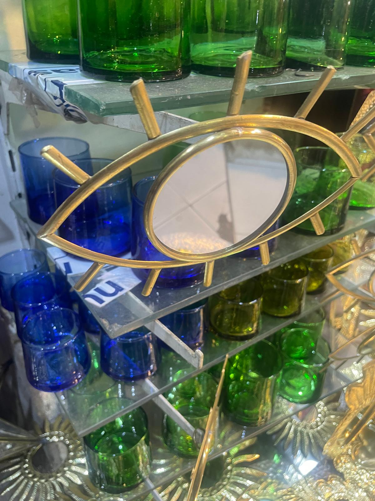 miroir œil laiton 20 cm déco miroir œil laiton.