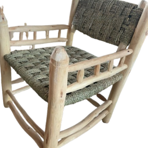 Fauteuil exterieur artisanal bois et corde