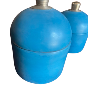 Pot de rangement artisanal marocain avec couvercle finition tadelakt bleu turquoise