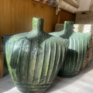 Grand vase strié tamegroute vert