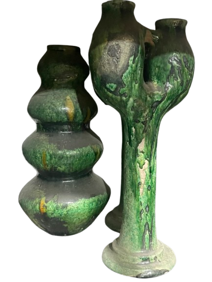 Bougeoir monolithe Tamegroute artisanal – Céramique marocaine