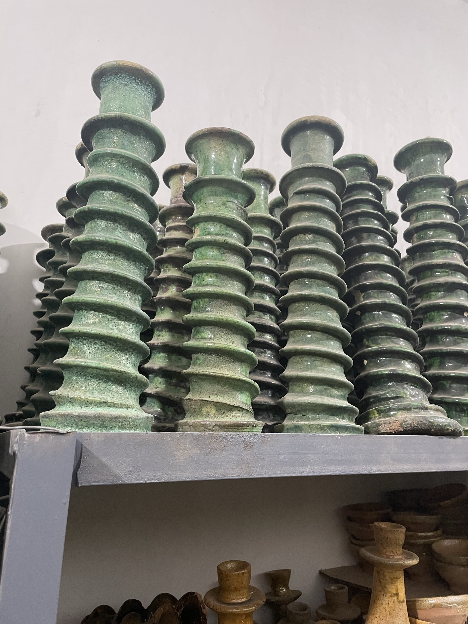 Poterie sculpture de Tamegroute vert.